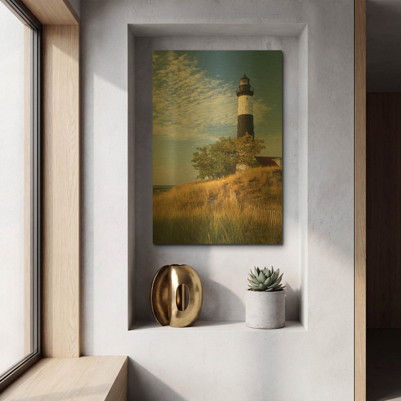 Phare de Big Sable Point II, par Alan Majchrowicz, décoration murale en métal, 30,5 x 40,5 cm, 12 po x 16 po