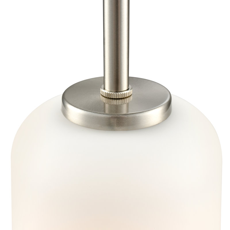 Luminaire suspendu 1 lumière Laphia, H 6,5 po x l 5 po x P 5 po, Nickel brossé