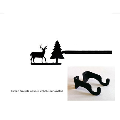 Langevin Iron Adjustable Single Curtain Rod