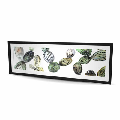 Pattern Opuntia Cactus - Cactus Green Framed Matted Print