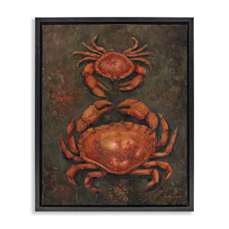 Petite et grande paire de cadres flottants en crabe, design par Jody Bergsma, H 31 po x l 25 po, Cadre flottant noir de jais