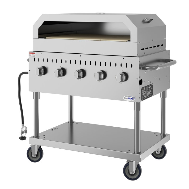 36 in. Commercial Outdoor Propane Grill With Pizza Oven in Stainless-Steel (CGKIT3-36P)