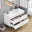 Meuble-lavabo mural avec tiroirs doubles, système de fermeture en douceur, lavabo en céramique et structure en aluminium pour un espace de salle de bain moderne et minimaliste-1948652621