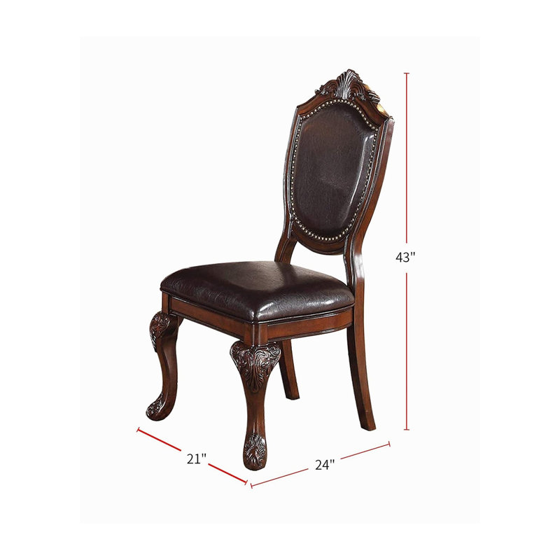 Ermentrude Tufted Faux Leather Upholstered Side Chair