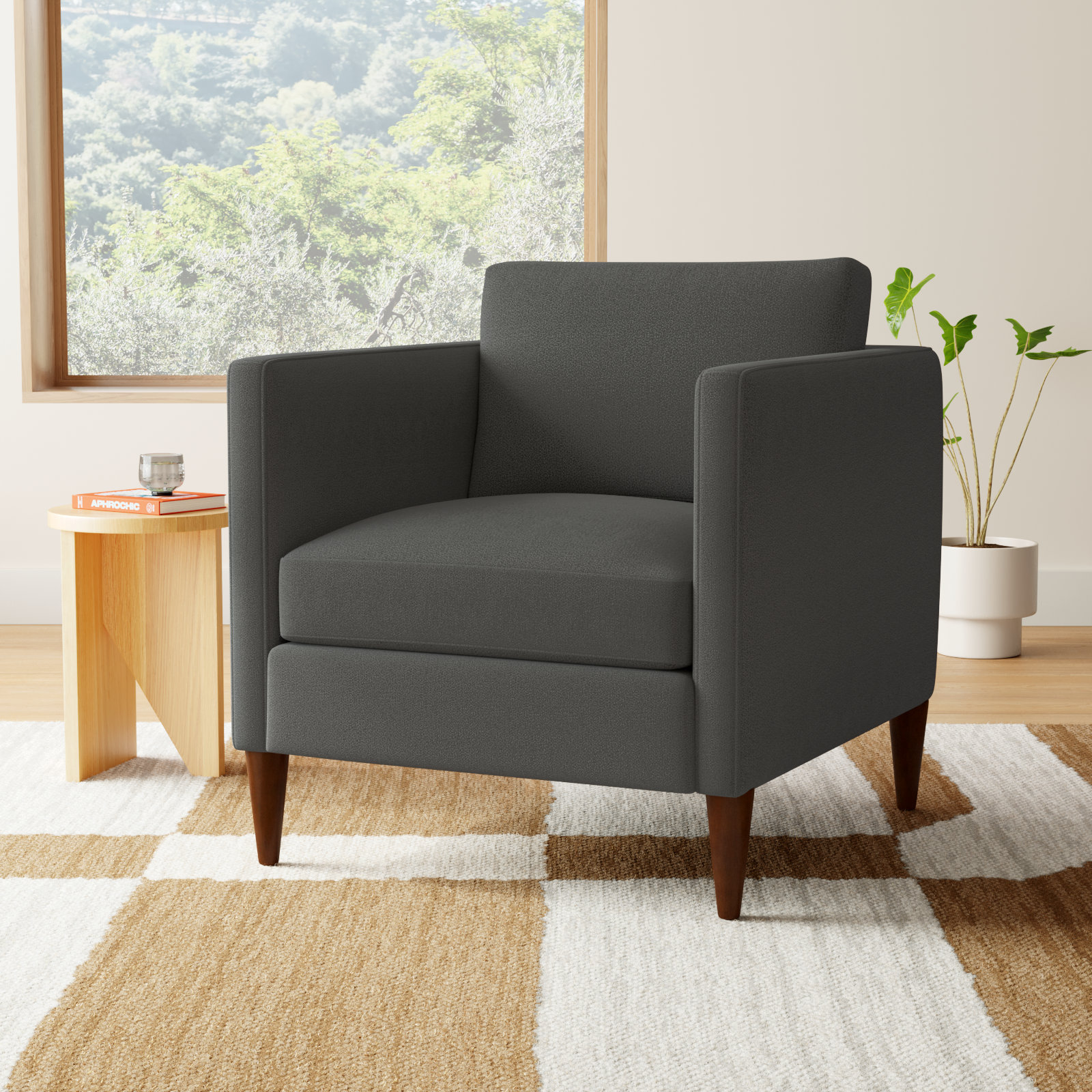 Clifford Armchair, Davis Smoke Bouclé