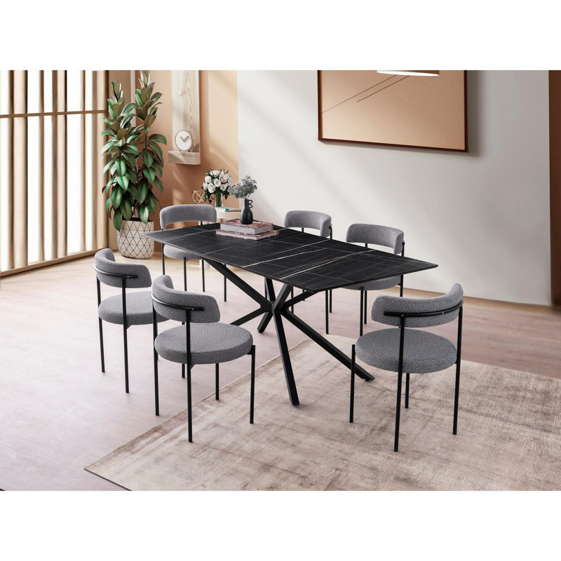 Ferro Beech Dining Table, Black