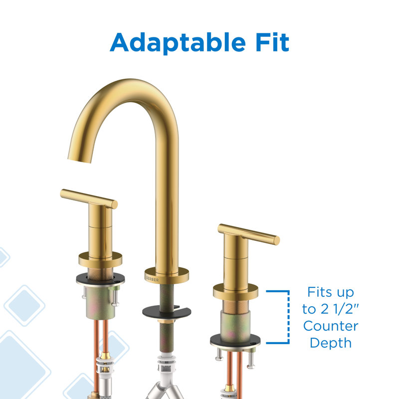 Parma 2-Handle Widespread Bathroom Faucet with Metal Touch Down Drain, Brushed Bronze