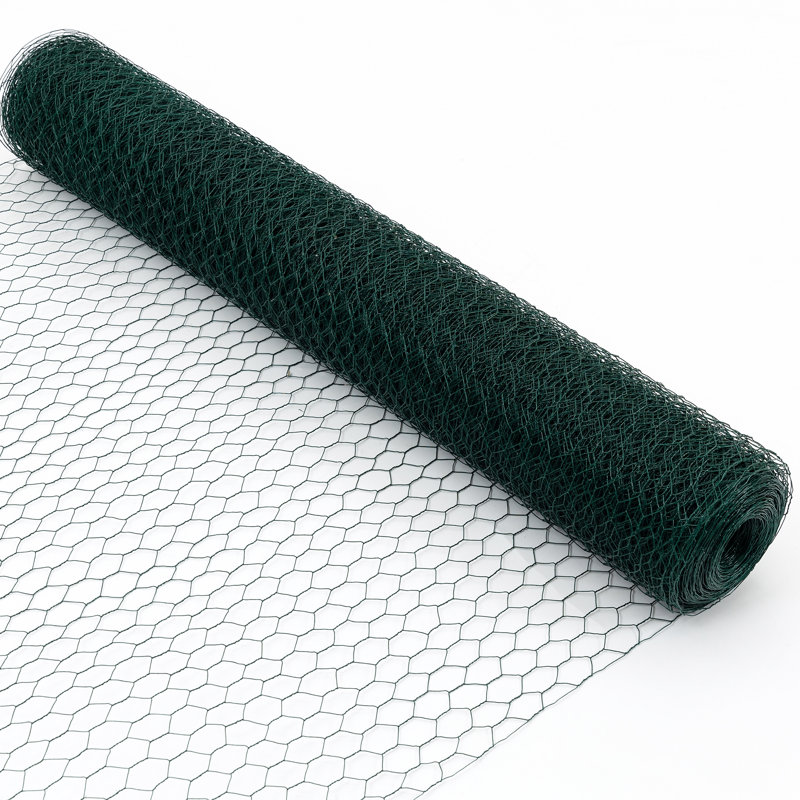 Filet de poulet extérieur antirouille galvanisé à motif floral hexagonal vert