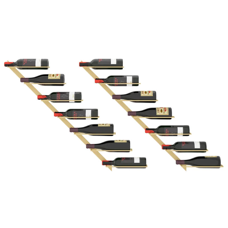 Janesville Wall Mounted Wine Bottle Rack, Gold