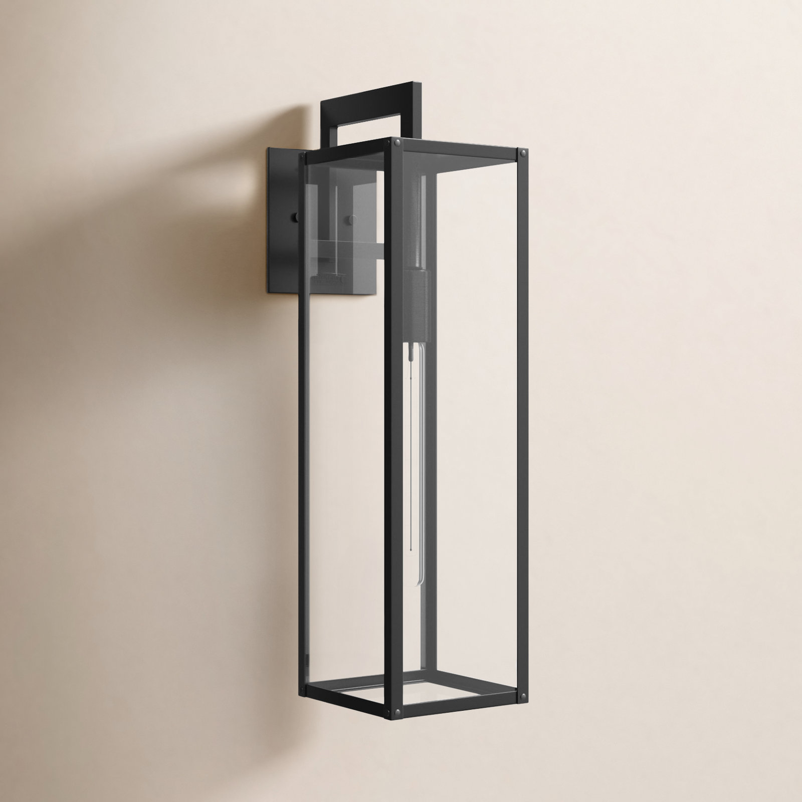 Caliana Single Light Outdoor Wall Light, 25" H x 7" W x 10.5" D, Black