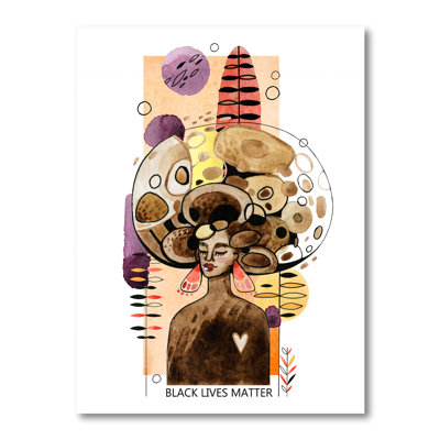 Portrait d'une fille afro-américaine aux yeux fermés - reproduction sur toile