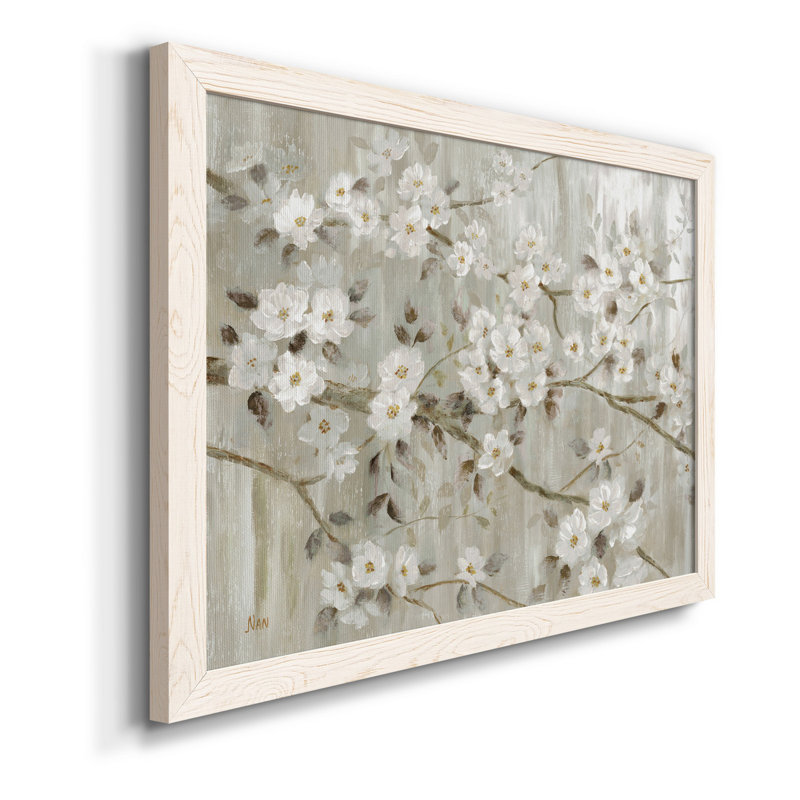 Printemps neutre - Toile encadrée de qualité supérieure - prête à être accrochée, Blanc, H 31 po x l 44 po x P 1 po