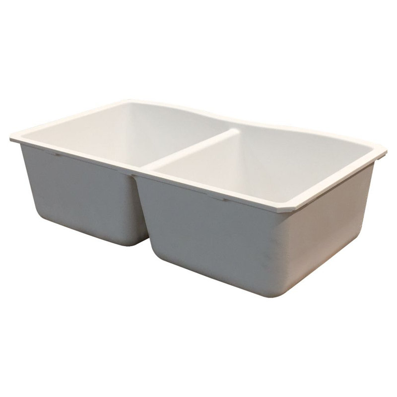 Aversa 31.9375'' L Undermount Double Bowl Kitchen Sink, White