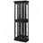 Elegant Lighted Glass Curio Display Cabinet - Wooden Frame Storage for Living Room, Kitchen & Pantry - Includes Light Bulb - Ideal for Wine, Toys & Collectibles - Black