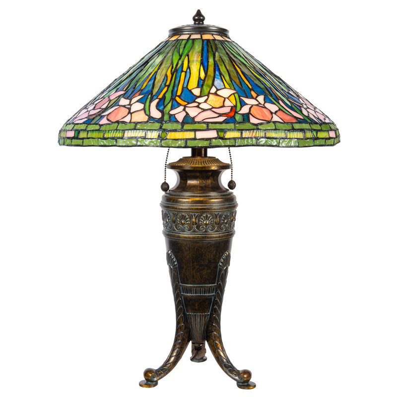 Lampe de table Tiffany rose glacière
