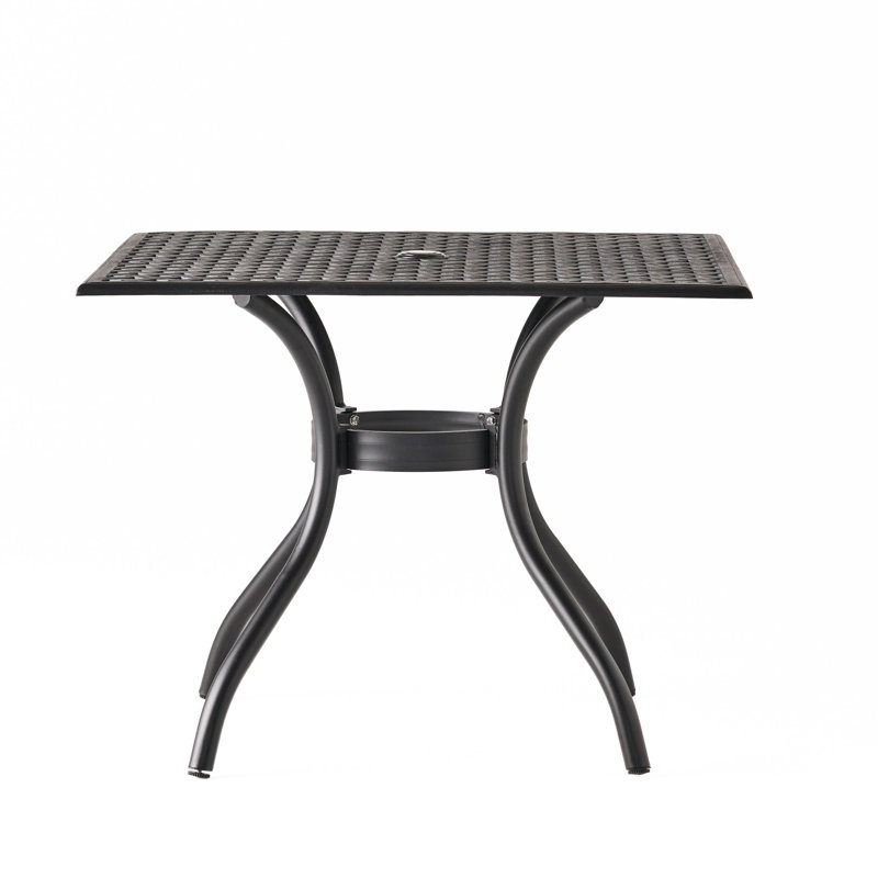 38.48" Square Patio Table, Aluminium, Black Sand Mesmerize Aluminium 38.48 Square, Touch