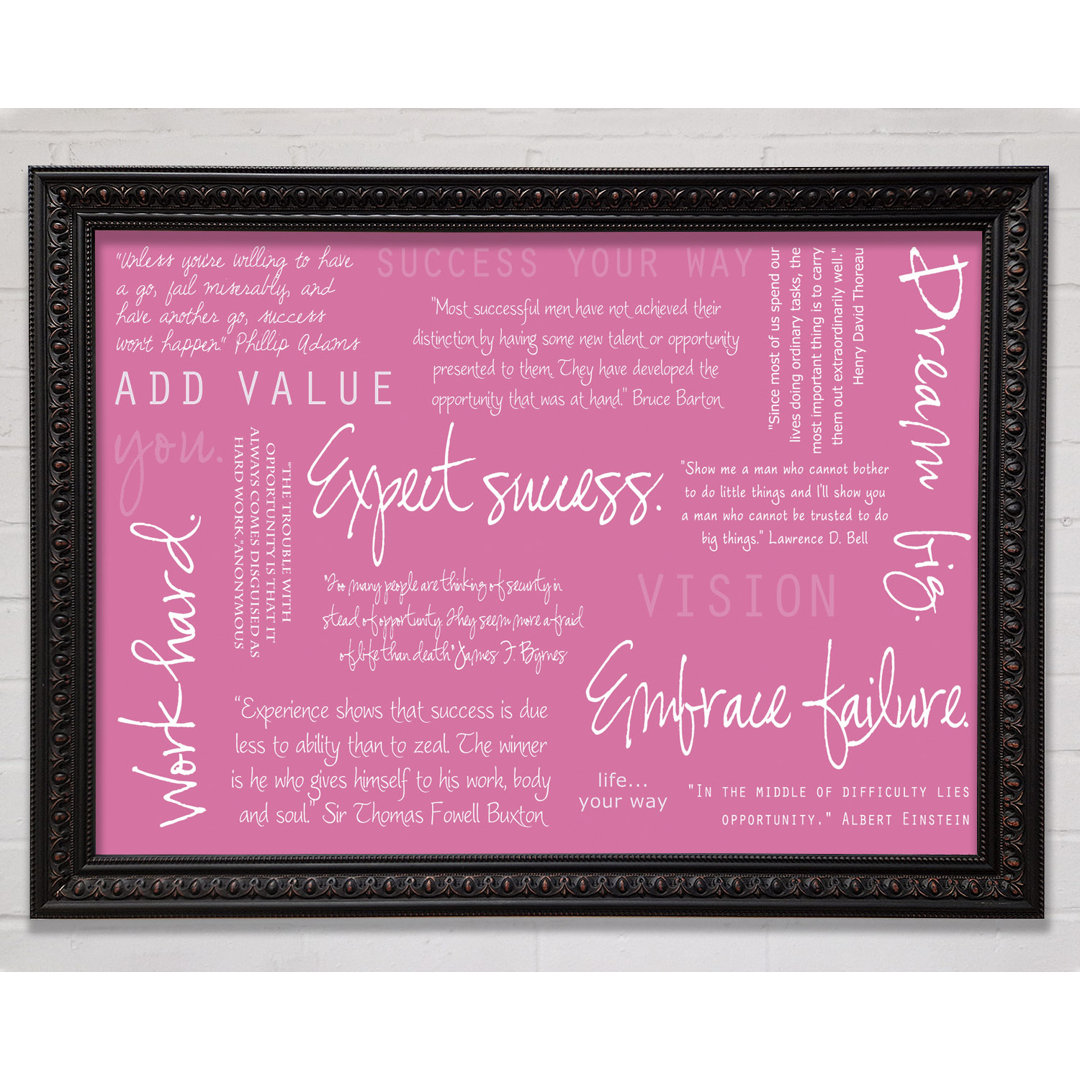 Work Hard Dream Big Expect Success Lime Green - Single Picture Frame Art Prints