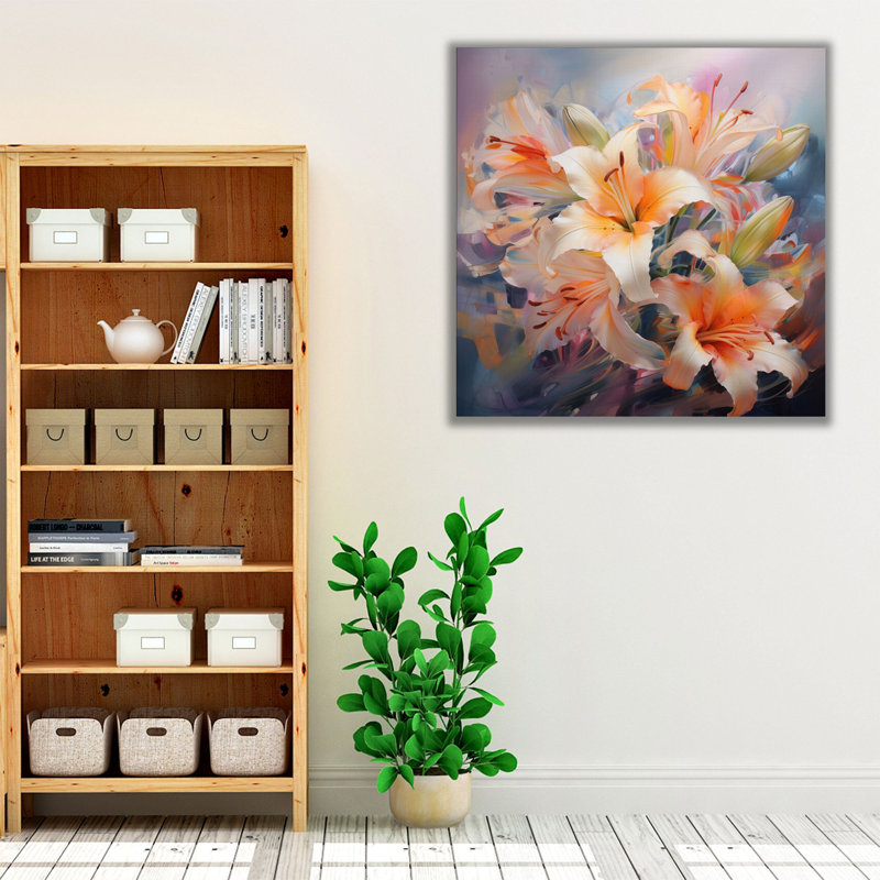 Décoration murale florale | Dreamy Lily Abstraction 2, Papier, H 12 po x l 12 po x P 0,02 po