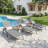 Outdoor Chaise Lounge Chair Set of 4,with 5-Position Adjustable Backrest,79.3" Long Reclining Single Chaise-1011035605