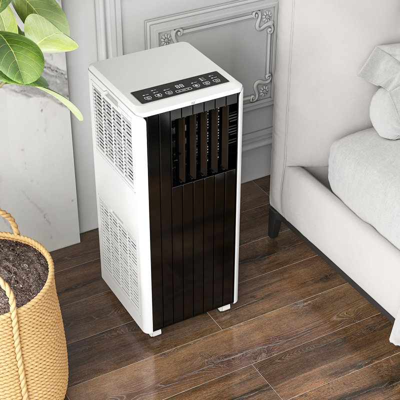 Climatiseur portatif de 8 000 BTU, refroidit les pièces jusqu'à 350 pieds carrés, unité 3-en-1 avec modes ventilateur et déshumidificateur, comprend une télécommande, une minuterie 24H, un ensemble facile à installer et des roulettes pour le bureau de la chambre à coucher