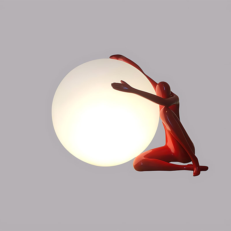 Lampe fantaisie en résine Nylae, Rouge