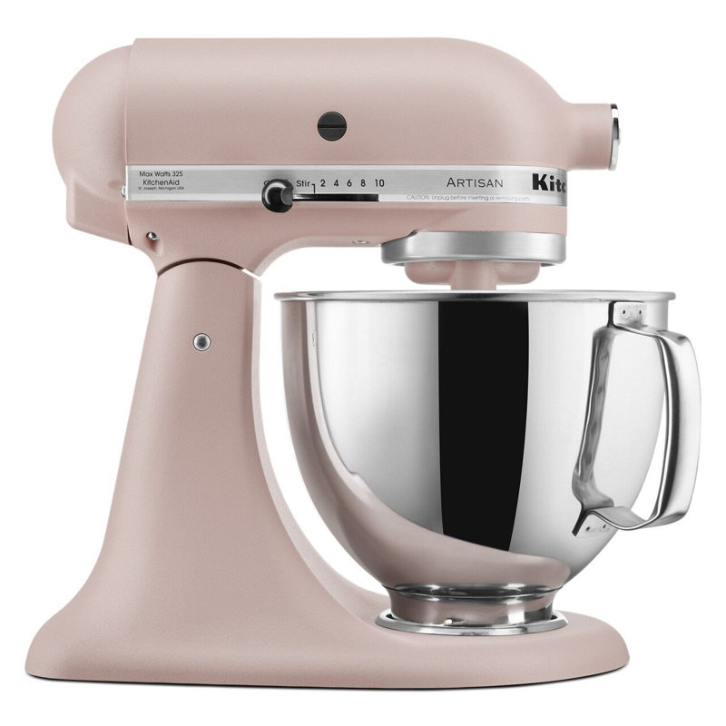 Batteur sur socle à tête inclinable de 5 pte Artisan® de KitchenAid®, Rose à plumes