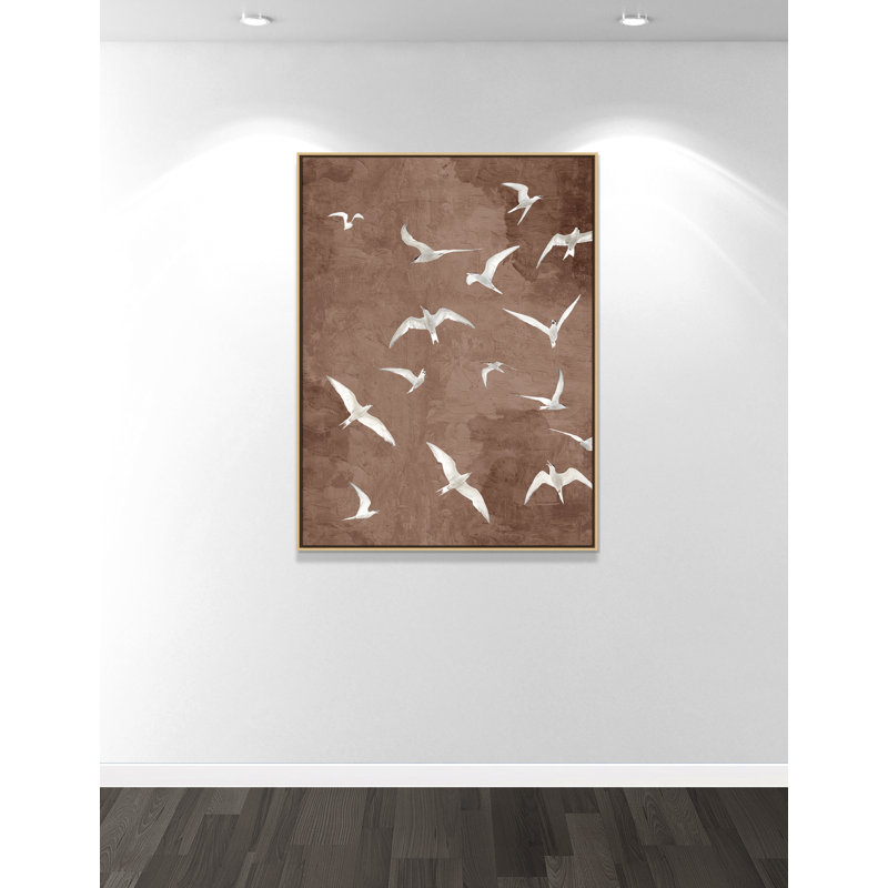 «Flight Brown Print» par Kimberly Allen, L 37,5 po x H 49,5 po, Flotteur naturel
