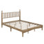 Grand lit plateforme rétro en bois avec tête de lit en forme de gourde, cadre de lit avec support en lattes de bois, pour la chambre à coucher
