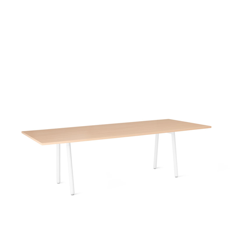 Series A Conference Table, 29" H x 42" W x 96" D, White/Natural Oak