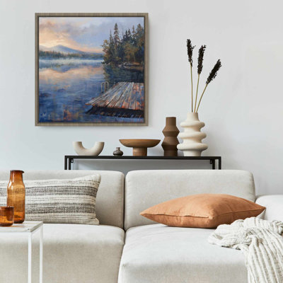 Dock Beige Framed Canvas for Elegant Home Decor - Shop Now