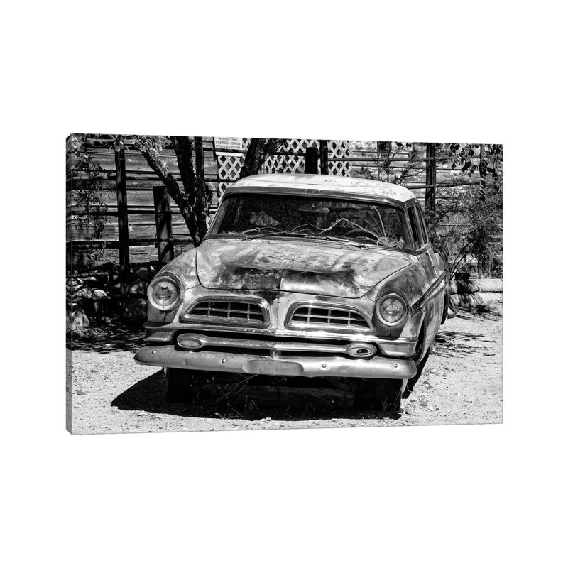 Black Arizona Series - Old Car - Wrapped Canvas Print, 20.32 cm H x 30.48 cm W