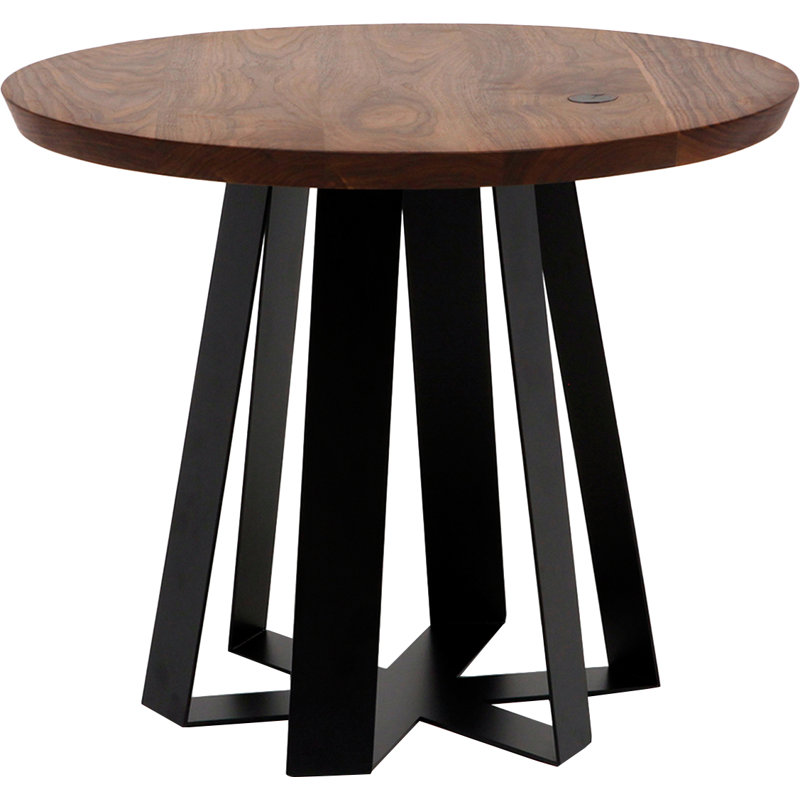 ARS Round Walnut Wood Dining Table, 36" W x 36" L