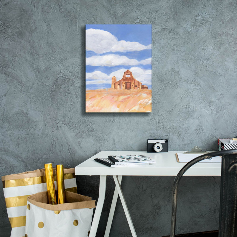 Toile épique Graffiti «Wheatfield Barn 1» par Annie Warren, 12 po x 16 po, H 16 po x l 12 po