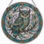 Panneau de vitrail Owl Design, 7,8 H-2090654968