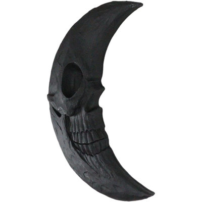 La crête de la lune de la Wicca occultante, le crâne de lune noir, le crâne gothique sacré de rêve lunaire, le petit tisserand de 5,25 po