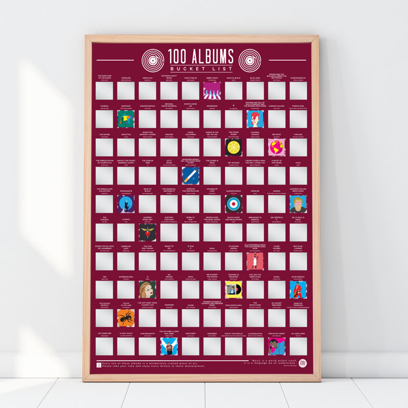 100 Albums Bucket List - No Frame Print