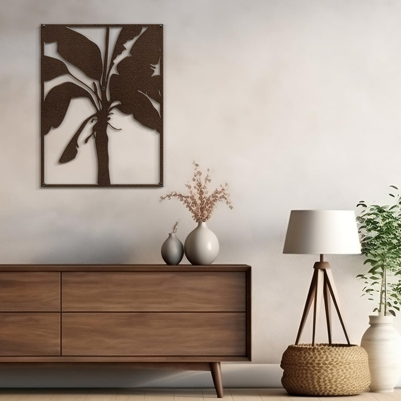 Décoration murale décorative murale en métal, H 30 po x l 22,39 po x P 0,05 po, Brun
