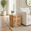 Table d'appoint en bois - Table d'appoint carrée pour la maison, le bureau, la chambre à coucher et le salon - brun clair 21 po