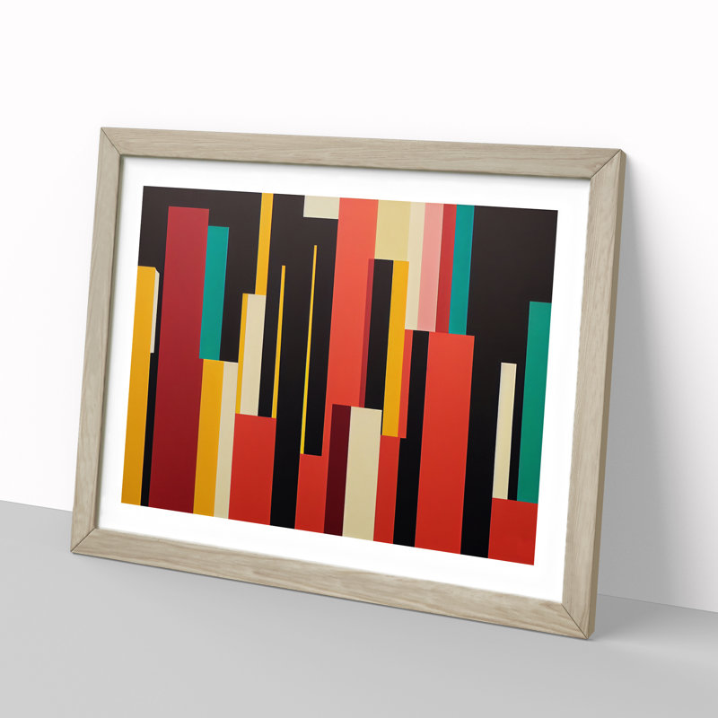 Modern Abstract - Framed Print, 34cm H x 46cm W x 2cm D, Oak Framed