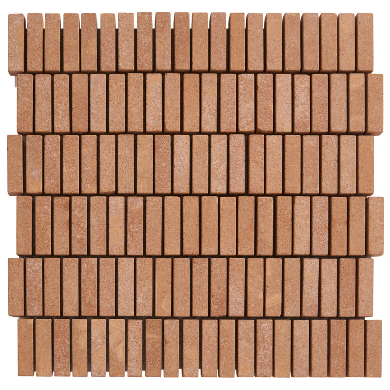 Terra Cortona 12x12 Mini Brick Matte Terracotta Mosaic Tile