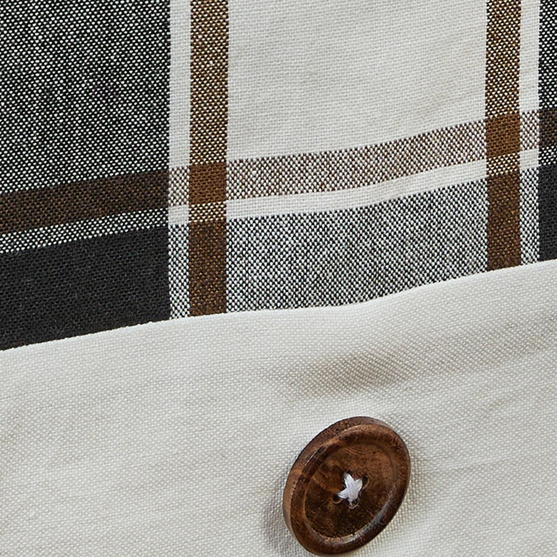  Hixon Black Plaid Button Table Runner 13" x 36"