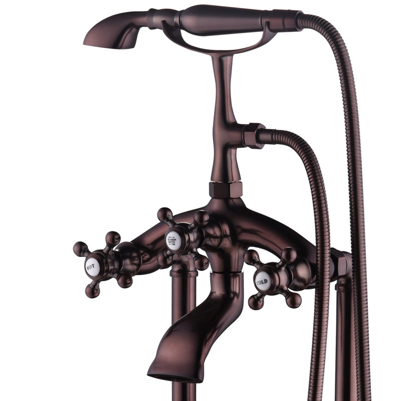 Freestanding Tub Filler with Diverter, Oil Rubbed Brozen
