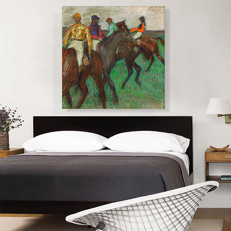 Avant la course 1890 par Edgar Degas - peinture sur toile tendue, H 36 po x l 36 po x P 1,5 po