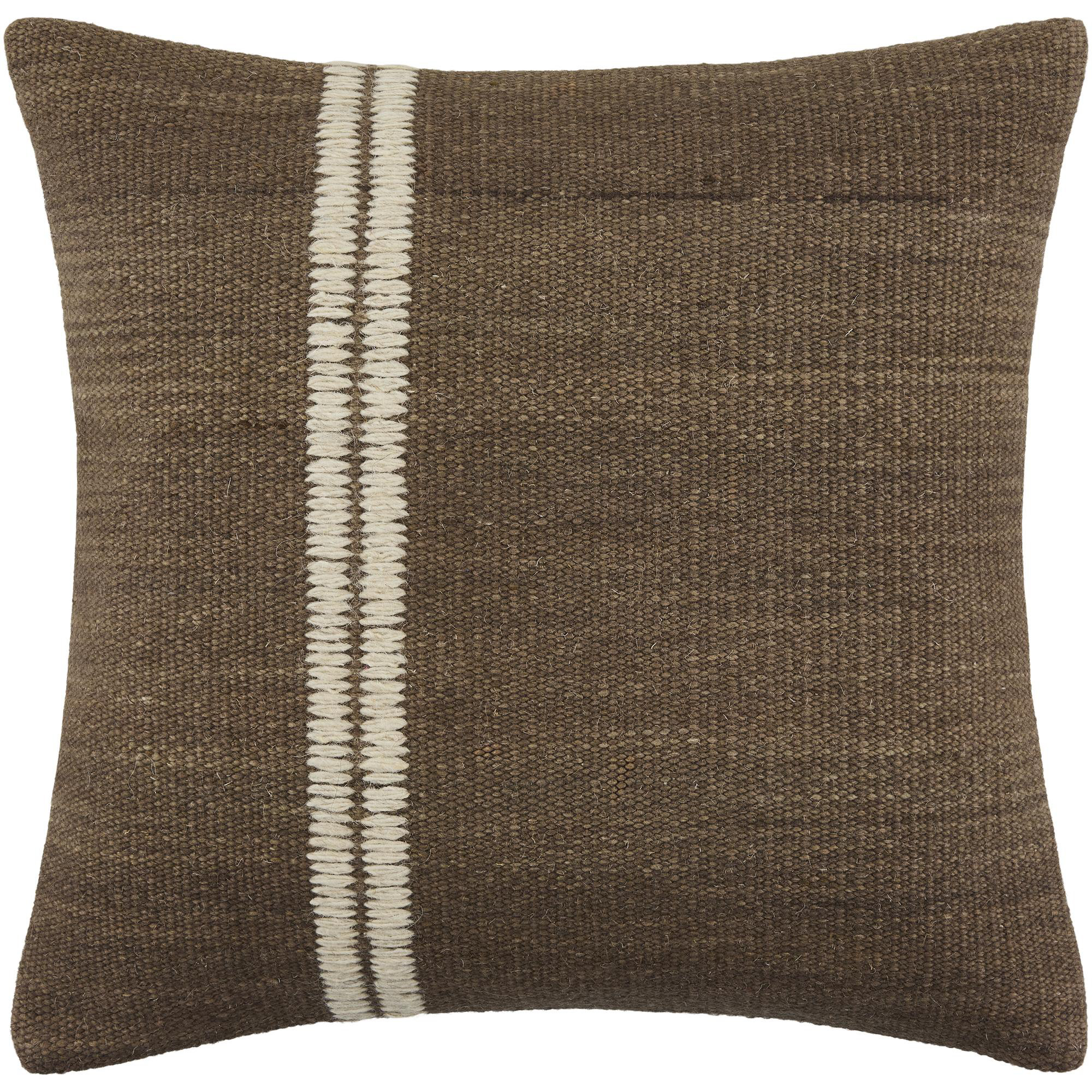 Jundah Accent Pillow, Square 20", Duck Down, Dark Brown