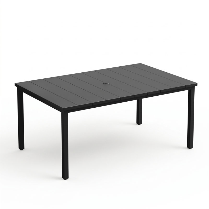 Outdoor Rectangular Dining Table, Black