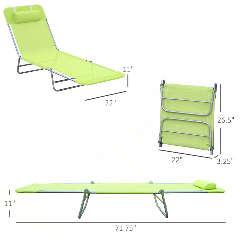Méridiennes pliantes Sun Lounger, Vert