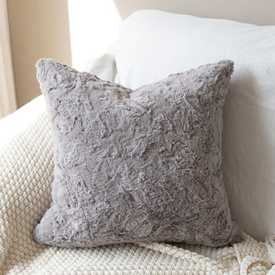 Gray Super soft Throw Pillow Cover – Cozy Style 18"x18"  set of 2 covers only