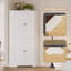 Armoire de coin Farmhouse, armoire de cuisine à 6 niveaux avec 4 tablettes réglables, 2 portes de rangement et huche spacieuse pour la cuisine, le salon, le blanc-872730668