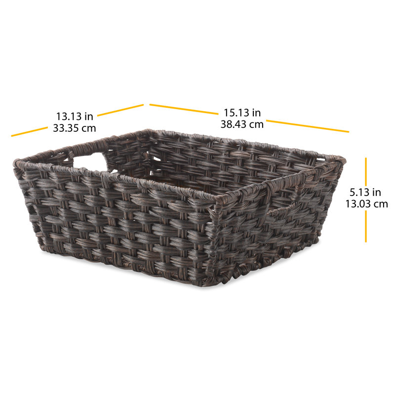 Dotted Line™ Acton Bin, 5.125" H x 13.125" W x 15.125" D, Brown