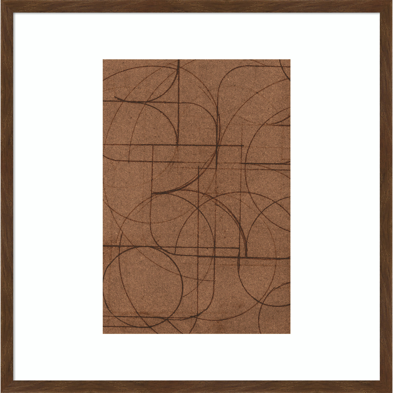 Curved 1 Print by Dan Hobday, 25" H x 25" W, Carlisle Brown Narrow Framed Print with Mat